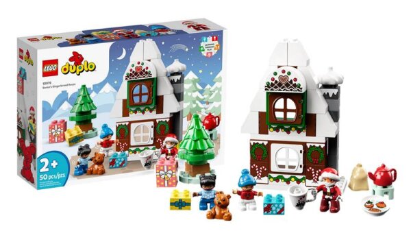 Lebkuchenhaus mit Weihnachtsmann