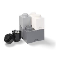 LEGO Storage Brick Multi-Pack 4 Stk. | Schwarz/Grau/Weiß