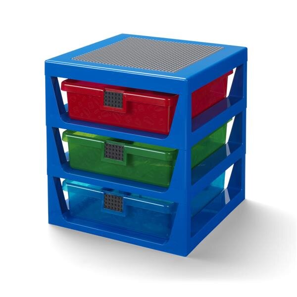 LEGO  Aufbewahrungsbox mit 3 Schubladen | Blau