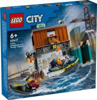 Polizeischnellboot und Ganovenversteck