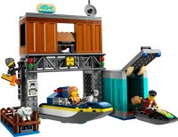 Polizeischnellboot und Ganovenversteck