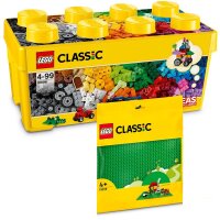 LEGO Classic 2er Set 10696 Bausteine-Box + grüne Grundplatten
