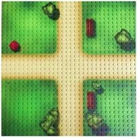 Bauplatte 32x32 Farm Kreuzung (2 Stück)