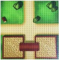 Bauplatte 32x32 Farm Kreuzung (2 Stück)