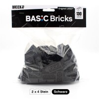 Original LEGO Basic Bricks | 100 PCS 2x4 Stein (3001) Schwarz