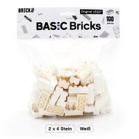 Original LEGO Basic Bricks | 100 PCS 2x4 Stein (3001) Weiß