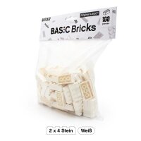 Original LEGO Basic Bricks | 100 PCS 2x4 Stein (3001) Weiß