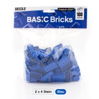 Original LEGO Basic Bricks | 100 PCS 2x4 Stein (3001) Blau