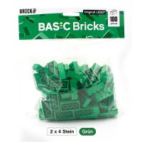 Original LEGO Basic Bricks | 100 PCS 2x4 Stein (3001) Grün
