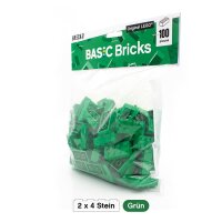 Original LEGO Basic Bricks | 100 PCS 2x4 Stein (3001) Grün