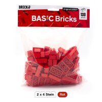 Original LEGO Basic Bricks | 100 PCS 2x4 Stein (3001) Rot