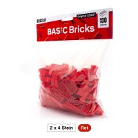 Original LEGO Basic Bricks | 100 PCS 2x4 Stein (3001) Rot