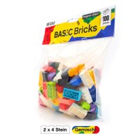 Original LEGO Basic Bricks | 100 PCS 2x4 Stein (3001) Mixed