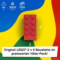 Original LEGO Basic Bricks | 100 PCS 2x4 Stein (3001) Mixed