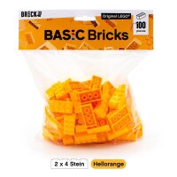 Original LEGO Basic Bricks | 100 PCS 2x4 Stein (3001) Hellorange