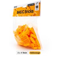 Original LEGO Basic Bricks | 100 PCS 2x4 Stein (3001) Hellorange
