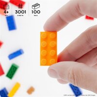 Original LEGO Basic Bricks | 100 PCS 2x4 Stein (3001) Hellorange