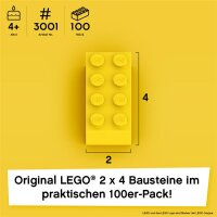 Original LEGO Basic Bricks | 100 PCS 2x4 Stein (3001) Gelb