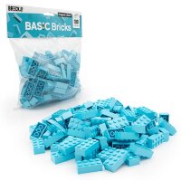 Original LEGO Basic Bricks | 100 PCS 2x4 Stein (3001) Medium Azure