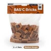 Original LEGO Basic Bricks | 100 PCS 2x4 Stein (3001) Medium Nougat