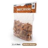 Original LEGO Basic Bricks | 100 PCS 2x4 Stein (3001) Medium Nougat