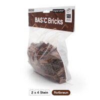 Original LEGO Basic Bricks | 100 PCS 2x4 Stein (3001) Reddish Brown