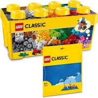Classic Bausteine-Box Mittelgroß + Blaue Bauplatte