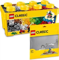 Classic Bausteine-Box Mittelgroß + Graue Bauplatte