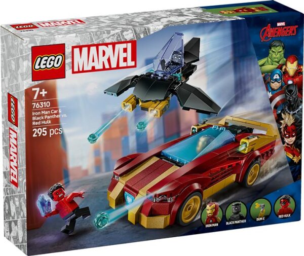 Iron Man Auto und Black Panther vs. Red Hulk