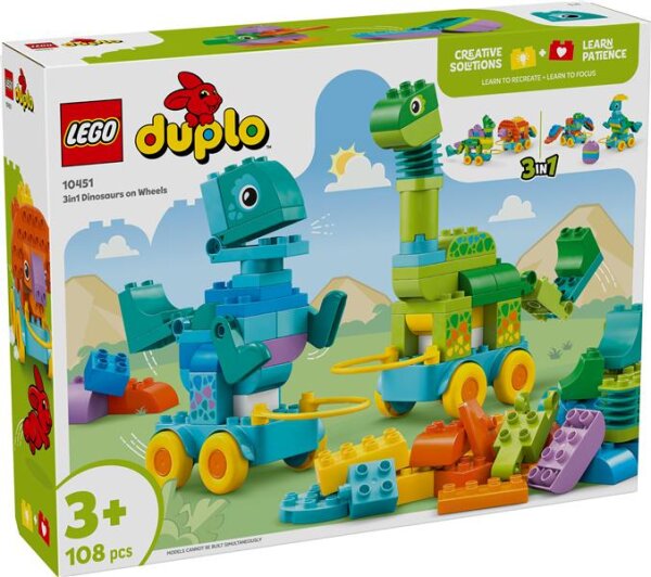 Dinos auf Rädern 3-in-1-Set