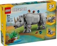 Wilde Tiere: Prächtiges Nashorn mit Vögeln