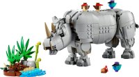 Wilde Tiere: Prächtiges Nashorn mit Vögeln