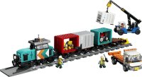 Hafengüterzug mit Kran und LKW